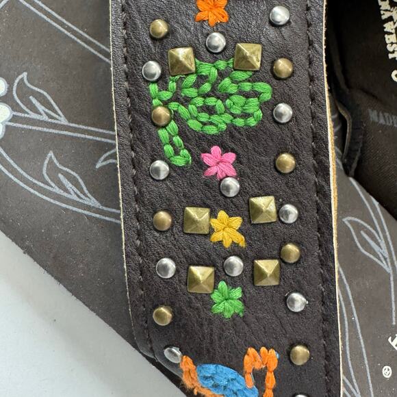 Montana West Wedge Platform Flip Flops Women Size 9 Western Aztec Bling Beaded - Picture 9 of 9